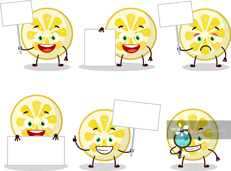 柠檬切片卡通人物带来信息图片素材