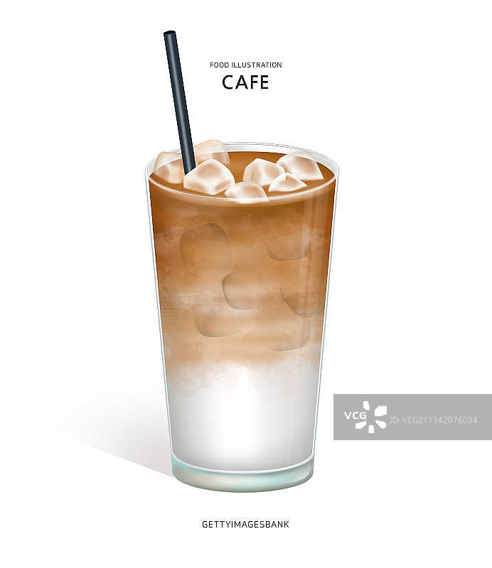 咖啡馆拿铁饮品甜点菜单美食文化插画图片素材