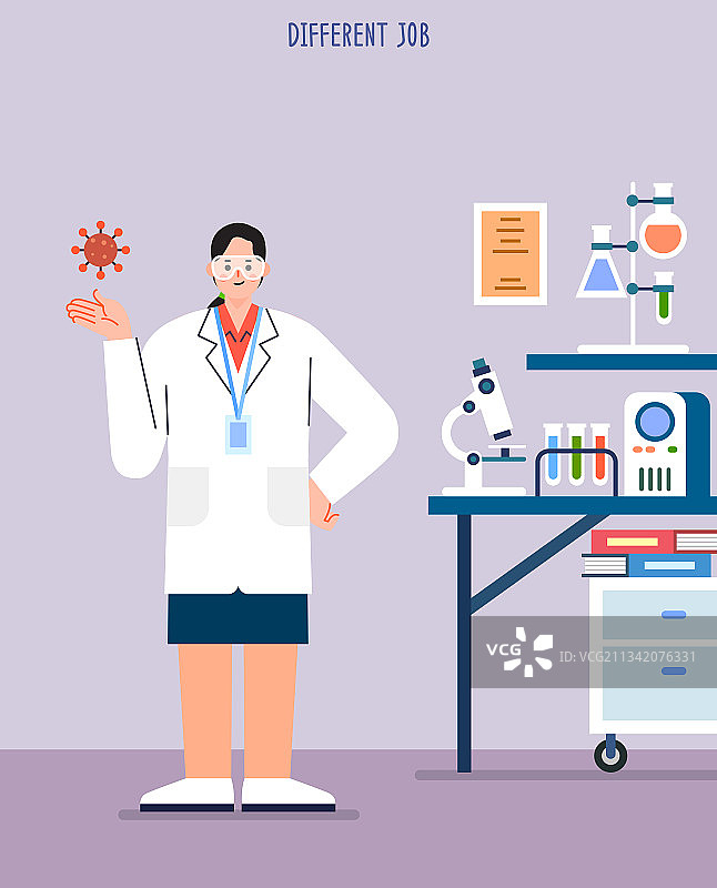 人物、职业、科学家、实验室、显微镜图片素材