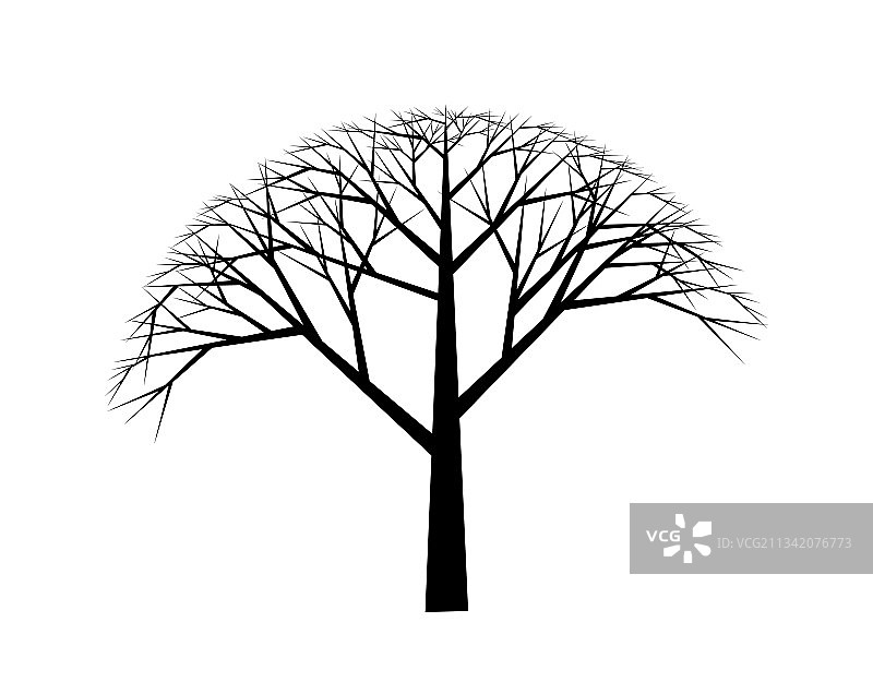 大树剪影图片素材