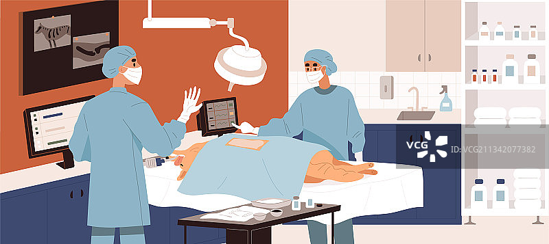 兽医在宠物医院做手术图片素材