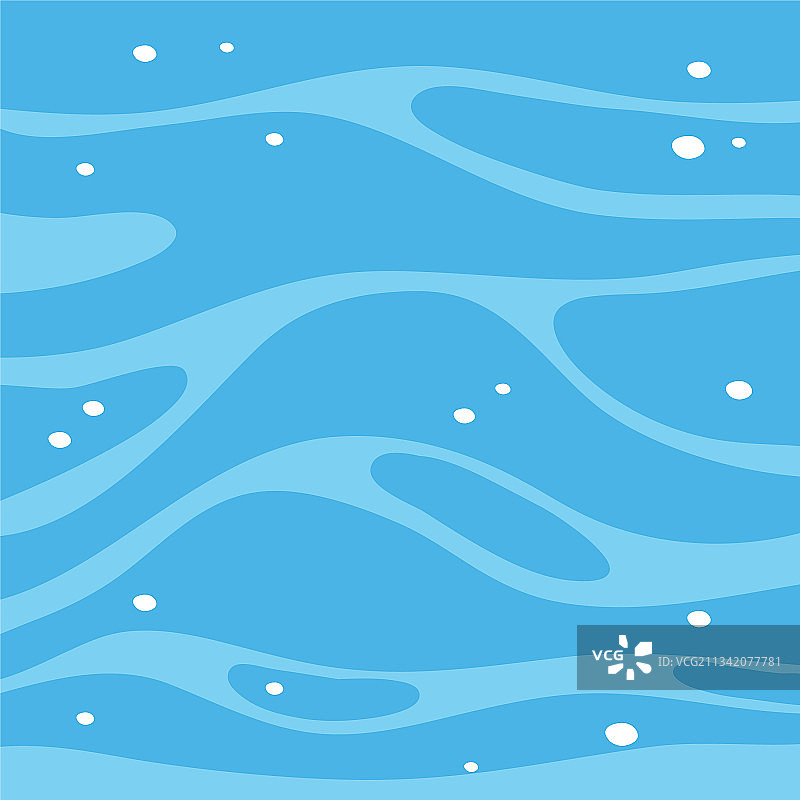 卡通风格的蓝色水面模板图片素材