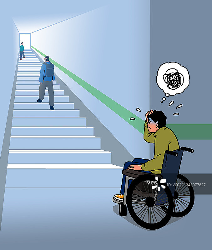 残疾人关爱日社会公益插画图片素材