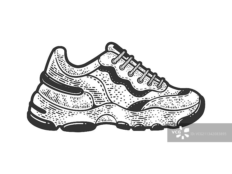 运动鞋线条艺术草图图片素材