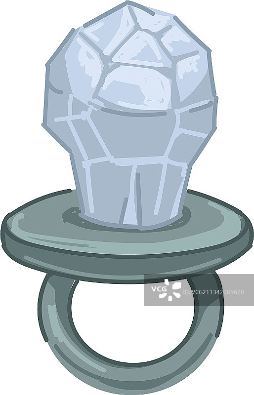 带有水晶的银色戒指现代珠宝图标图片素材