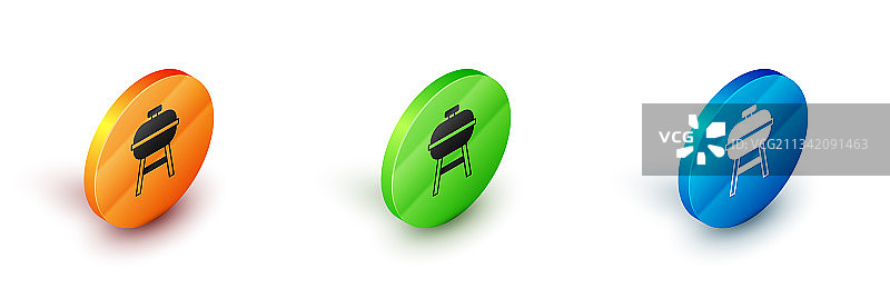 2.5D白色背景烧烤架图标图片素材