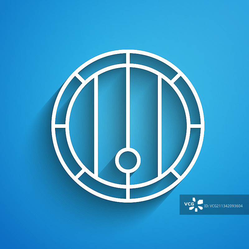 蓝色背景上的白色线条木桶图标图片素材