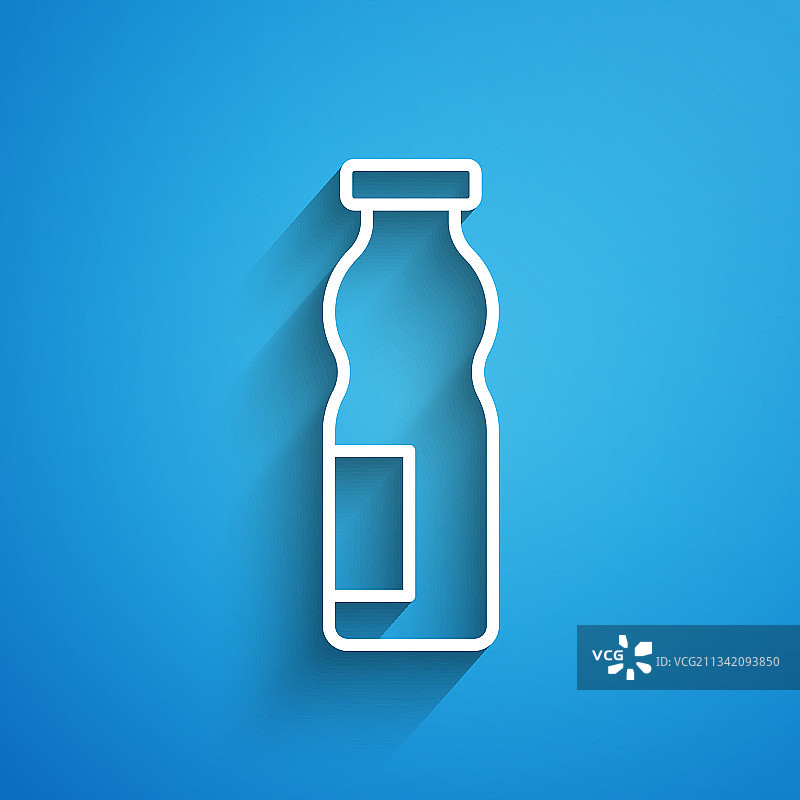 白线喝酸奶瓶图标孤立图片素材