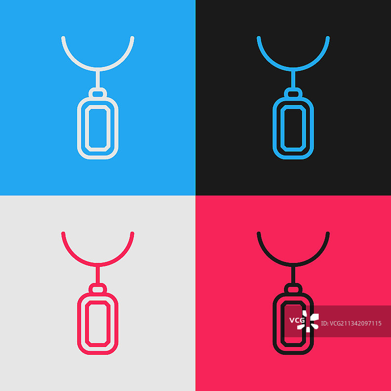 波普艺术风格的项链吊坠图标图片素材