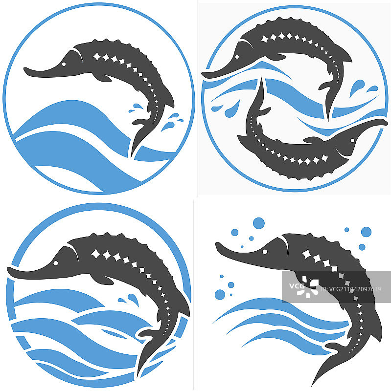 鲟鱼商店logo T恤印花钓鱼设计图片素材