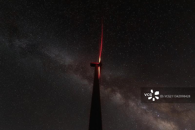 银河下的风车图片素材