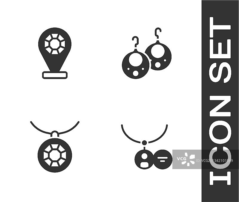 项链珠宝店吊坠上的小盒设置图片素材