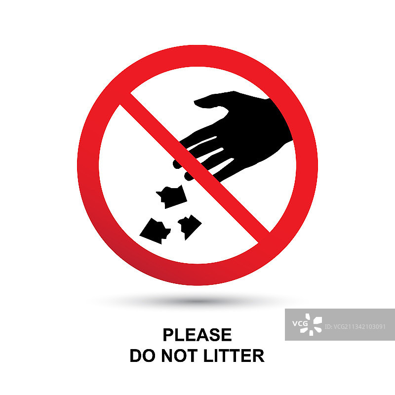 请勿乱扔垃圾标志概念图片素材