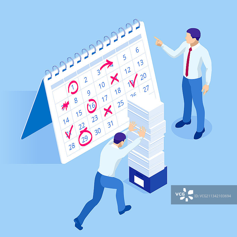 2.5D项目截止日期时间管理图片素材