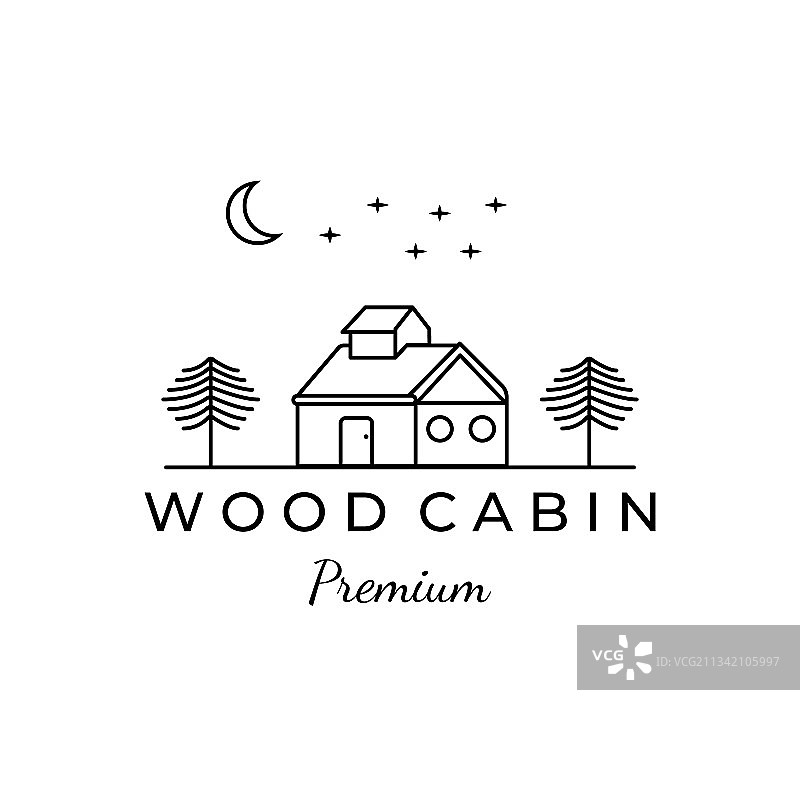 房屋小屋线条艺术图标简约logo设计图片素材