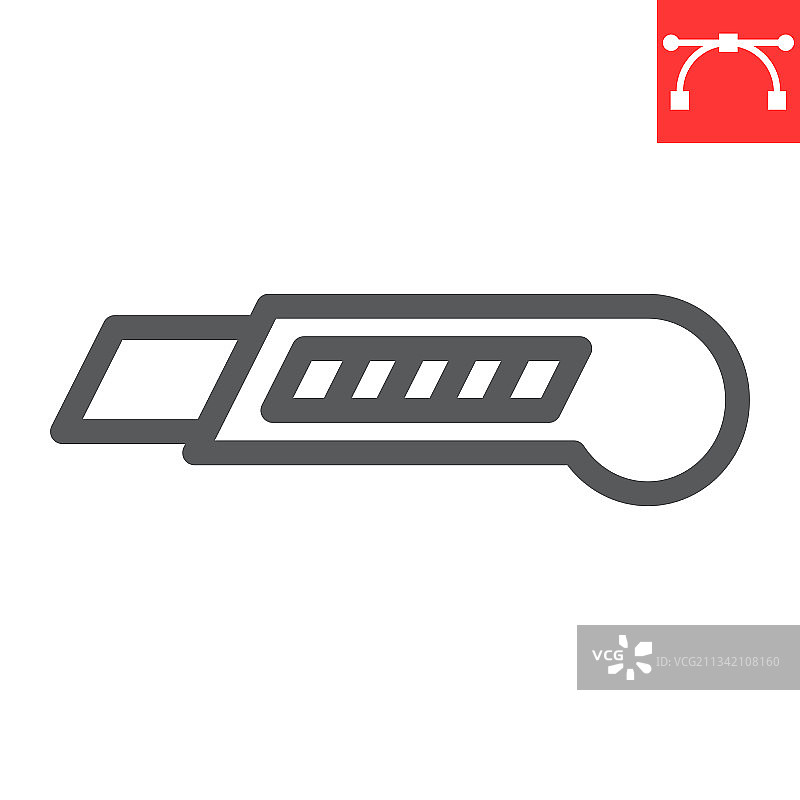 文具刀线条图标图片素材