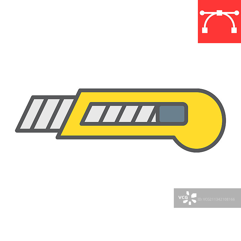 文具刀彩色线条图标图片素材