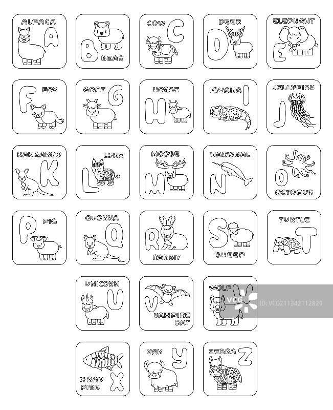黑白ABC字母卡片图片合集图片素材
