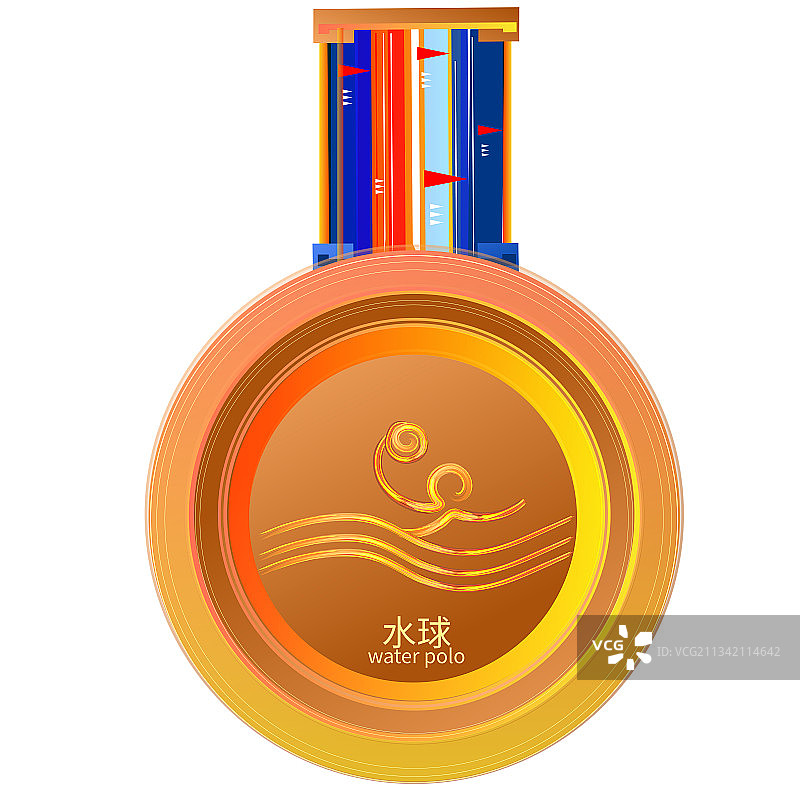 水球锦标赛体育运动会比赛的金牌图片素材