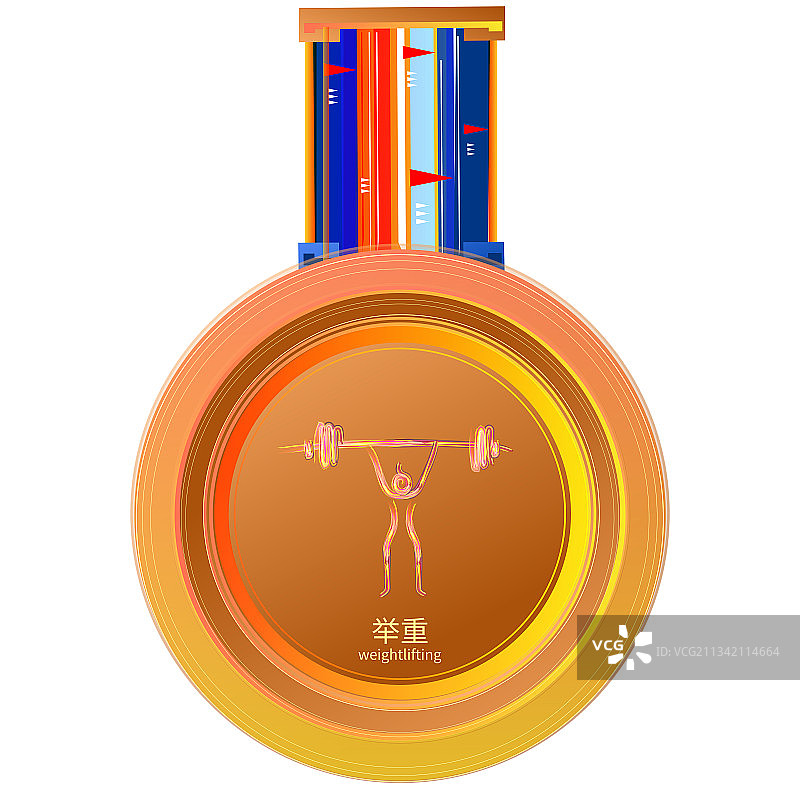 举重锦标赛体育运动会比赛的金牌图片素材