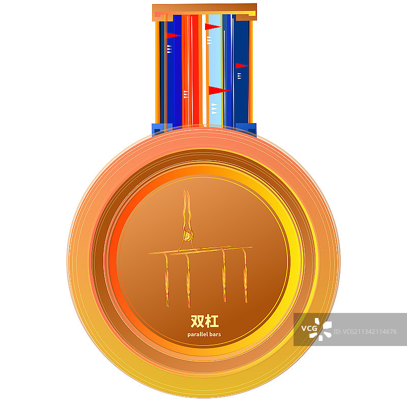 双杠体育运动会比赛的金牌图片素材
