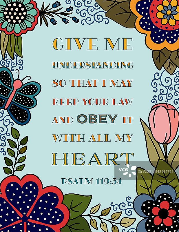 《诗篇》中的一节经文图片素材