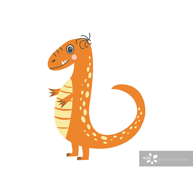 白色背景上可爱的恐龙卡通形象图片素材