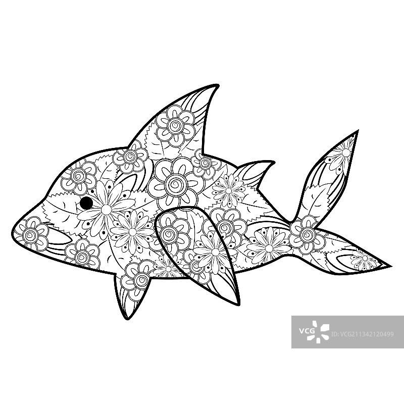 手绘禅绕画蝴蝶装饰图片素材