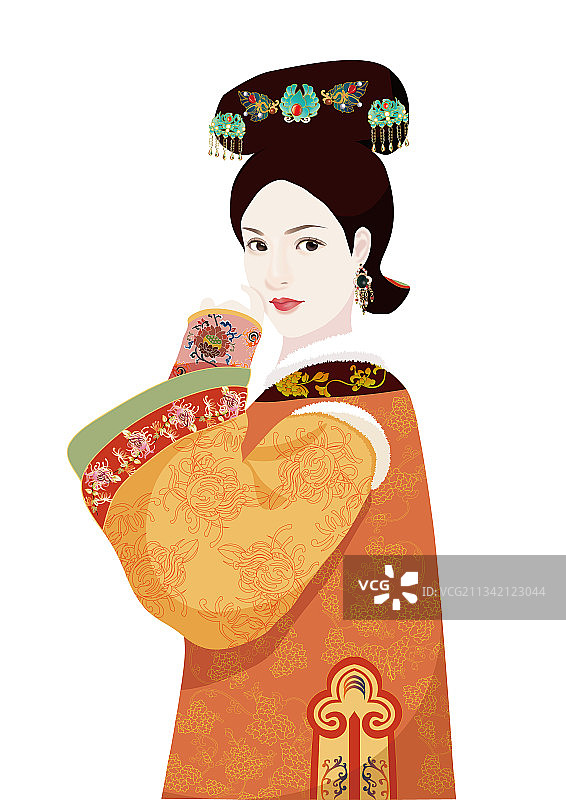 清朝女子服饰图片素材