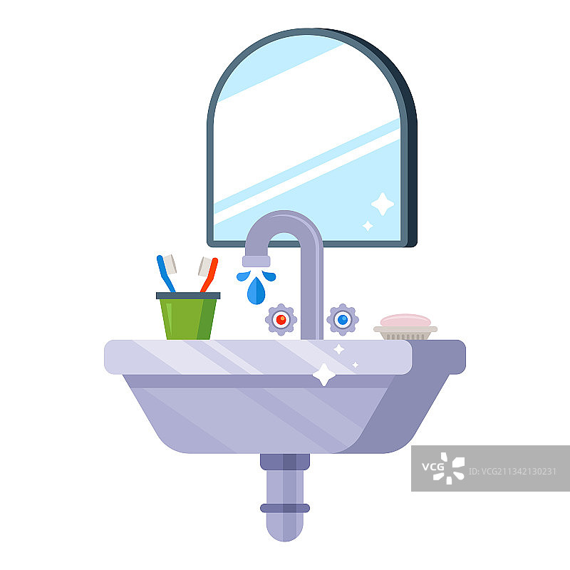 厕所里用于洗漱的干净水槽图片素材