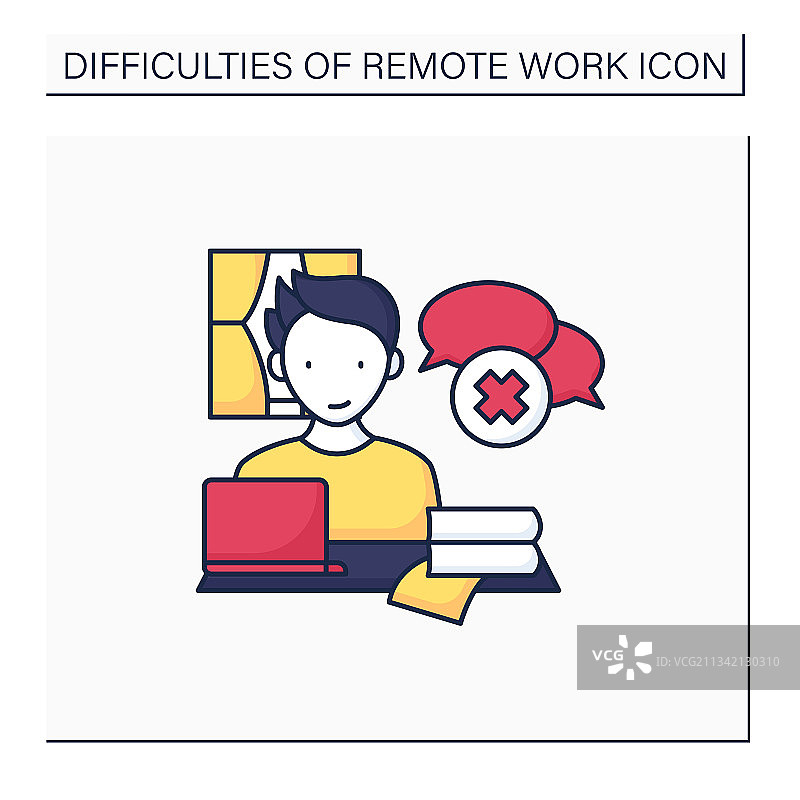 远程办公彩色图标图片素材