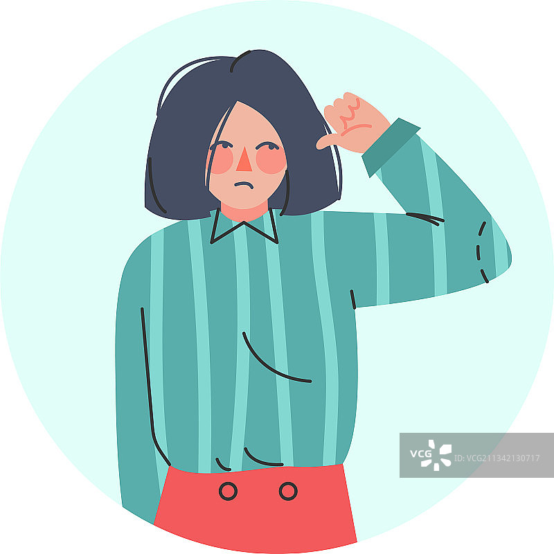 做否定手势的年轻女人图片素材