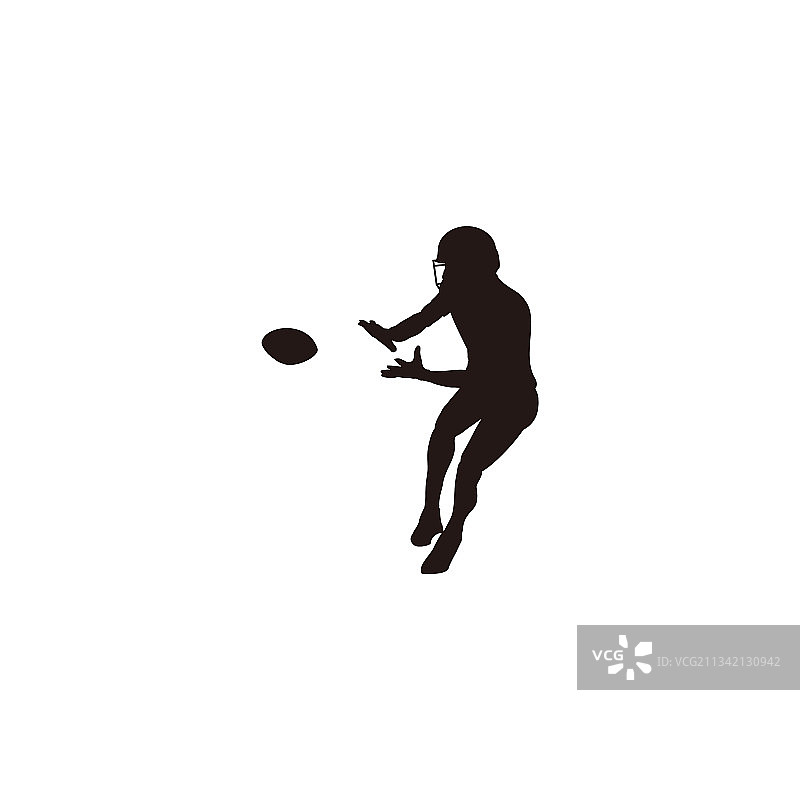 运动男子接球轮廓图片素材