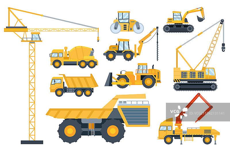 建筑重型设备起重机和建筑物图片素材