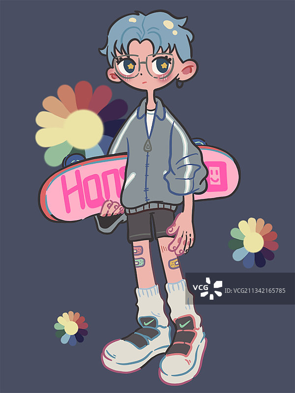 滑板少女图片素材