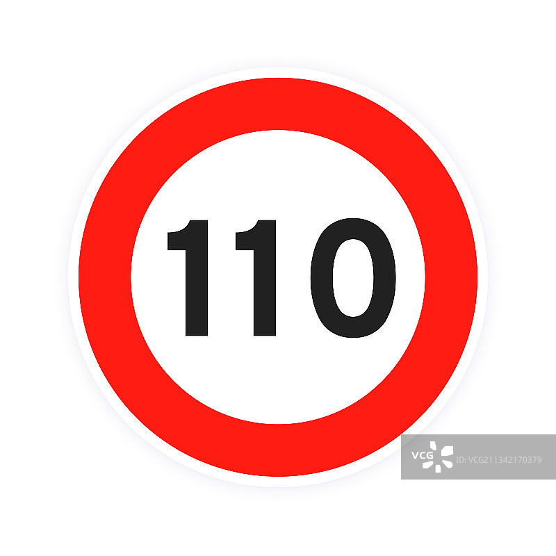 限速110圆形道路交通图标标志扁平图片素材