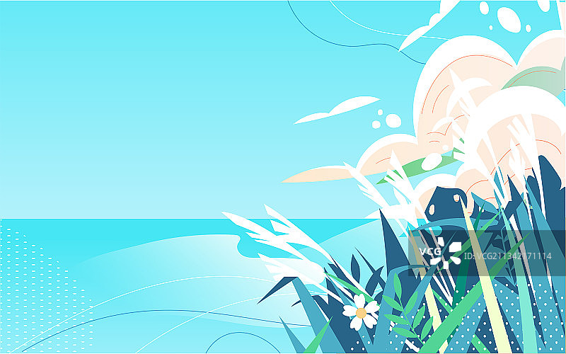 白露节气海报秋季白鹭自然风景户外环境插画图片素材