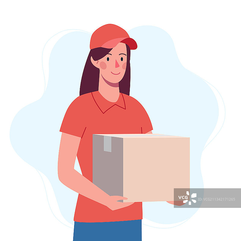 快递员送货上门，安全送达图片素材