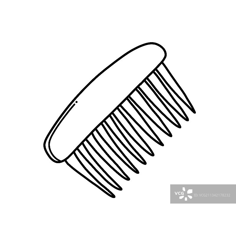 手绘梳子涂鸦图标图片素材