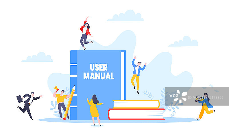 用户手册指南扁平风格设计图片素材