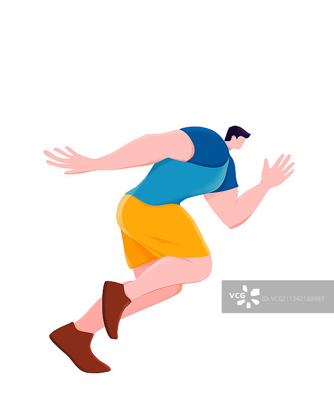 奔跑的男人空白背景图片素材