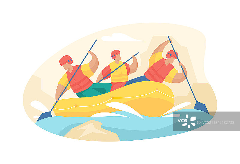 人们参与刺激的极限漂流运动图片素材