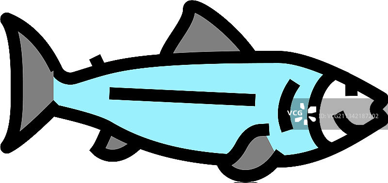 彩色海洋鱼类图标图片素材