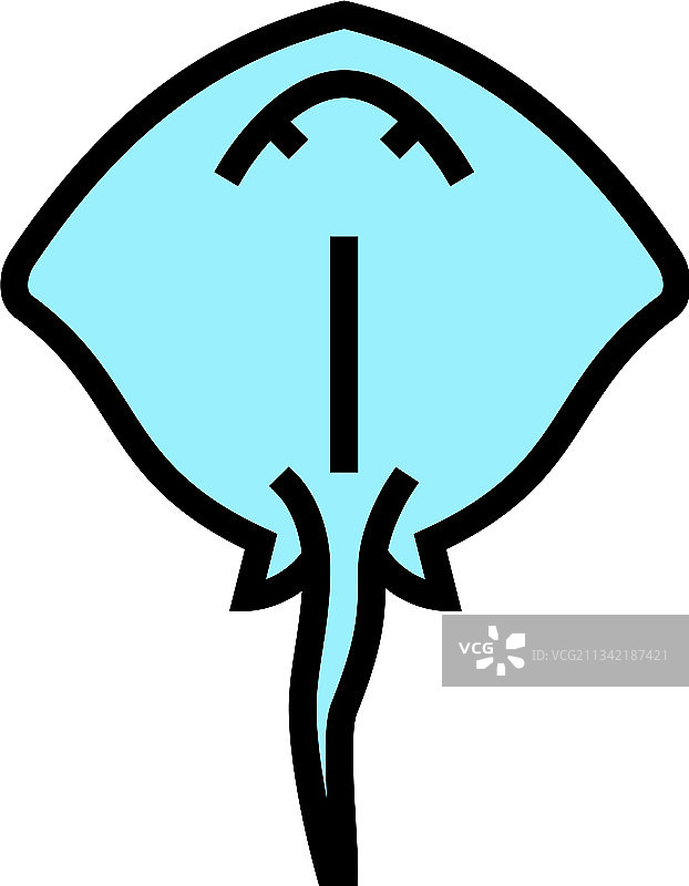 海洋色魟鱼图标图片素材