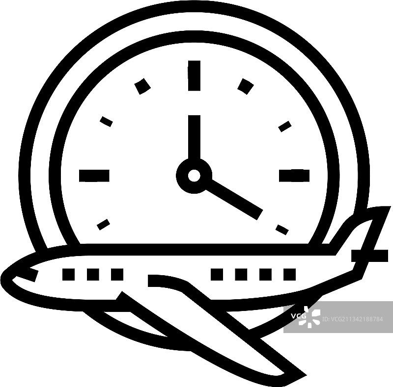 飞行时间学校线性图标图片素材