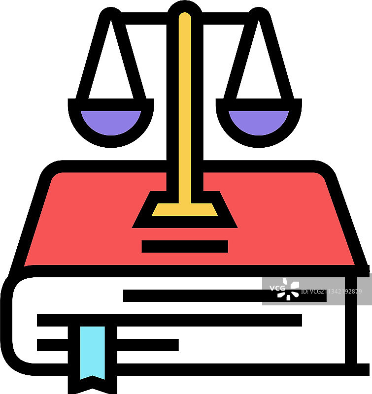宪法法律彩色图标图片素材