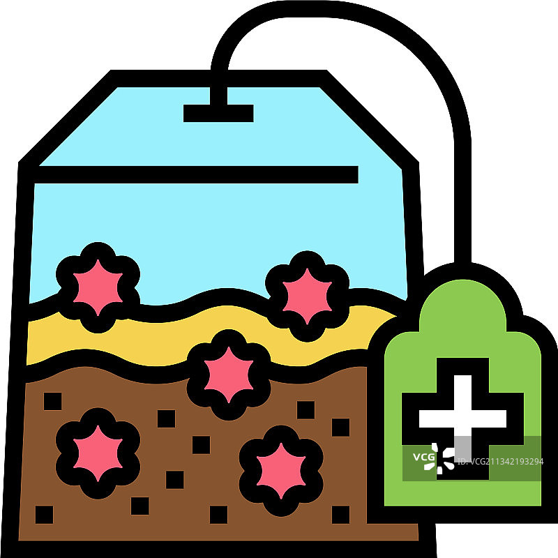 植物疗法茶饮彩色图标图片素材