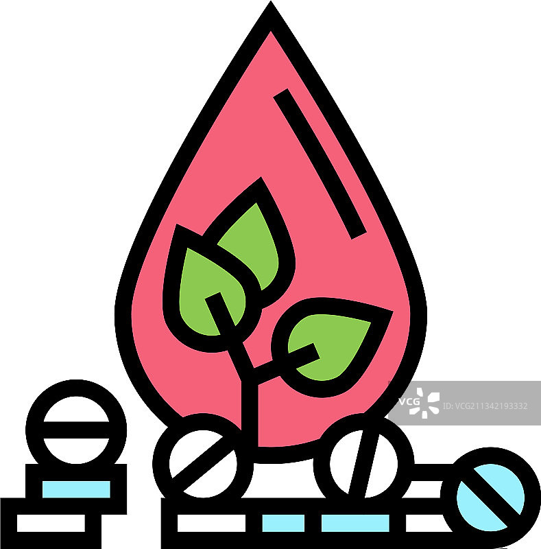 血液植物疗法药物彩色图标图片素材