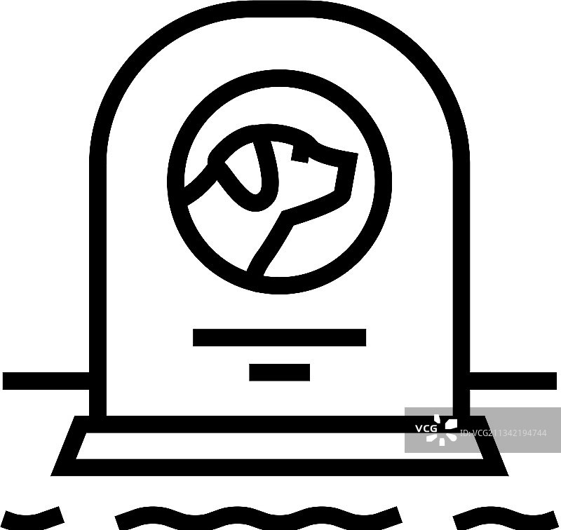 宠物狗纪念碑线条图标图片素材