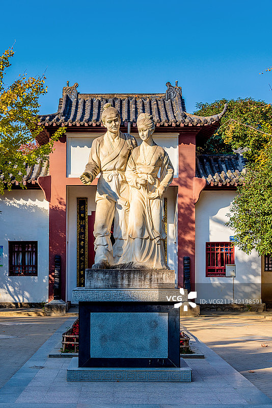 中国湖北孝感董永公园董永祠图片素材